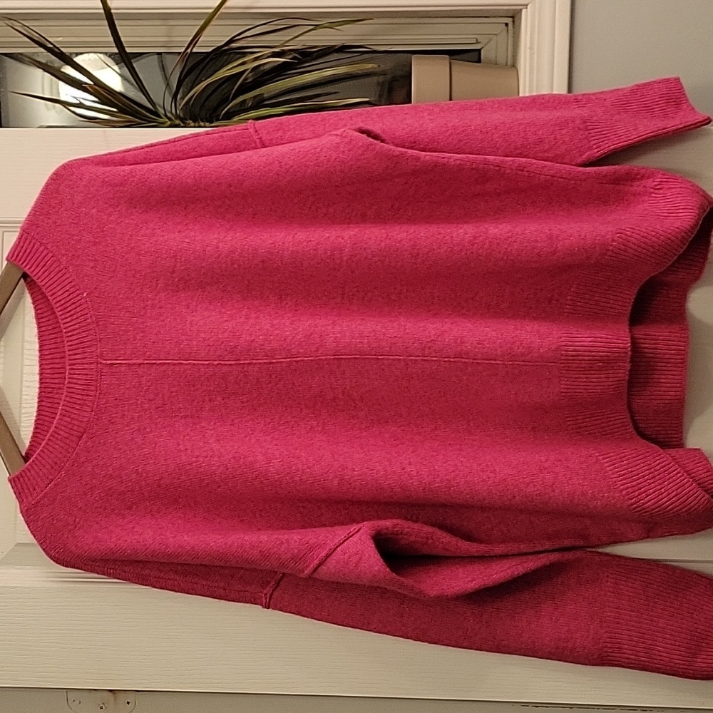 Vince Camuto Oversized Batwing Style Hot Pink Fuzzy Sweater